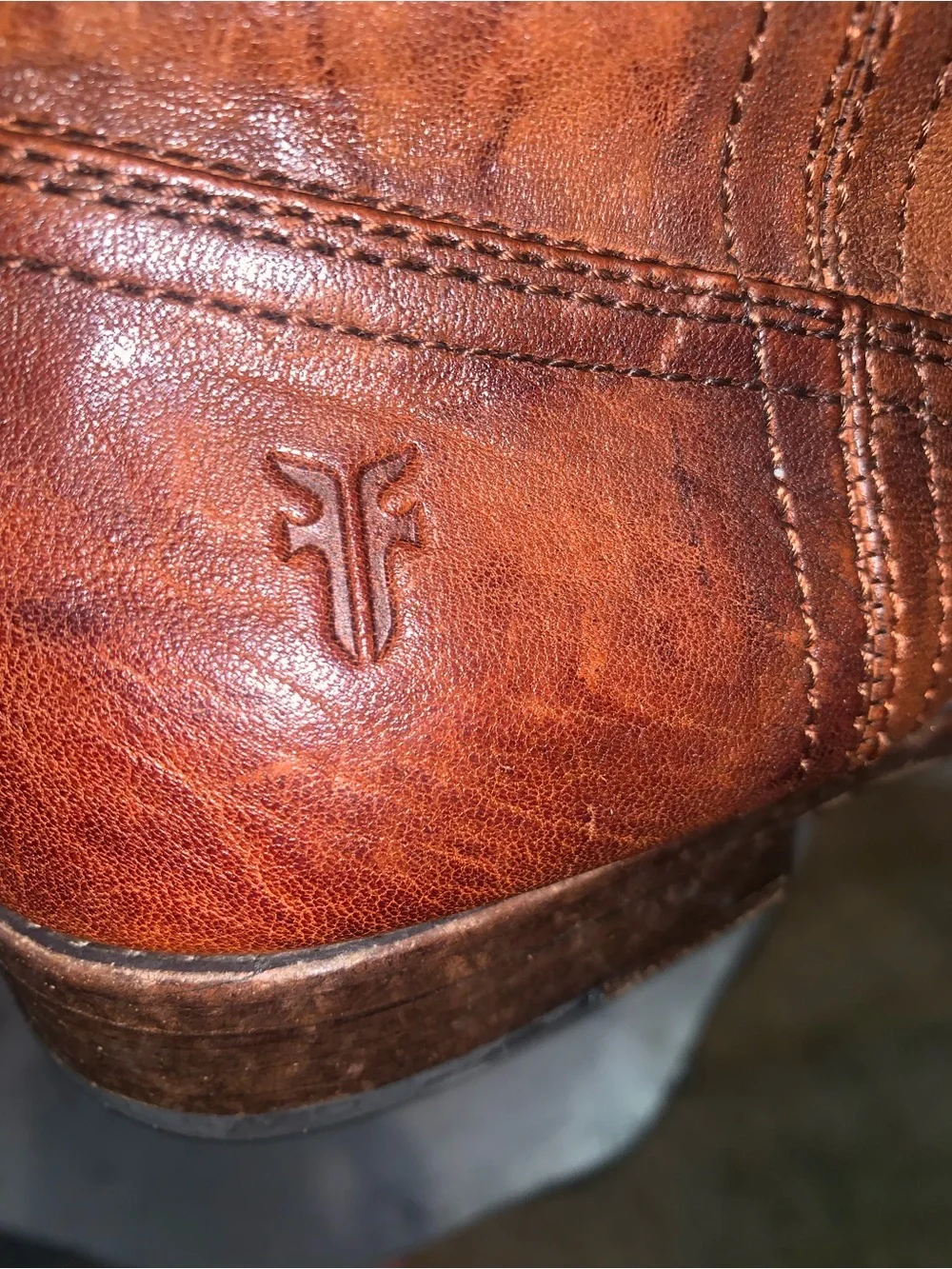 FRYE Anna Shortie Cognac Leather Ankle Boots Size 8.5